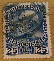 25 Heller 1916 perfin