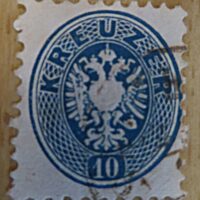 10 Kreuzer 1863 Doppeladler oval - enge Zähnung Ganzstück