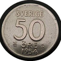 50 Öre 1954 Schweden Silbermünze