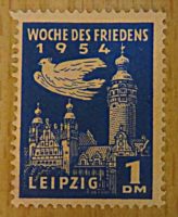 1 DM 1954 Spendenmarke / Propaganda Marke des Friedensrat der DDR - Cinderella stamps of DDR