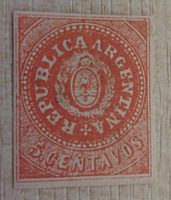 5 Centavos 1862 Argentinien Briefmarken