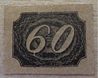 60 Reis Ochsenauge - "inclinados" 1844 - Ganzsache Ausschnitt Brasilien - cut from postal stationary Brazil
